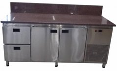 Холодильний стіл Tehma з гранітної стільницею 2 двері + 2 ящика, борта 1860х700х850