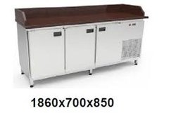 Холодильный стол Tehma с гранитной столешницей 3 двери, 3 борта 1860х700х850