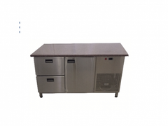 Холодильный стол Tehma с гранитной столешницей 1 дверь + 2 ящика 1400х700х850 без борта